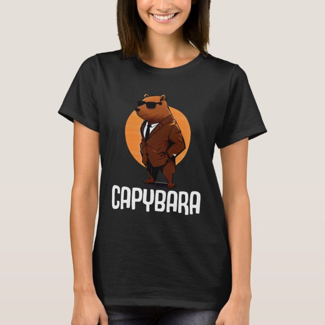 Cool Capybara Sunglasses Water Pig South America C T Shirt (Framsida)