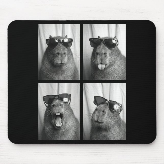 Cool Capybara With Sungles Photobooth Funny Rodent Musmatta (Framsidan)