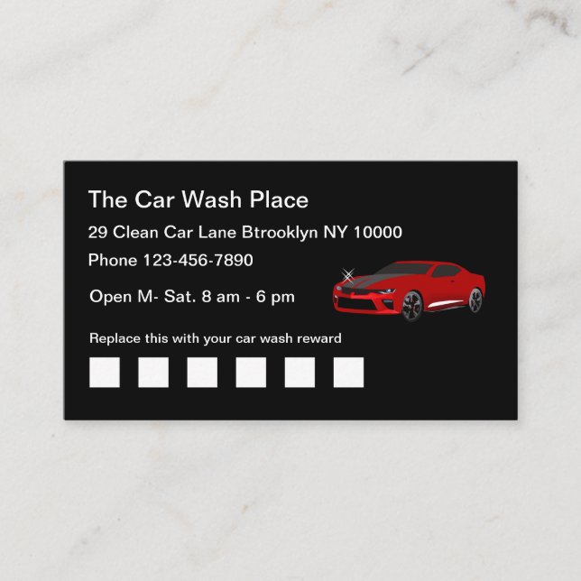 Cool Car Wash Automotove Visitkort (Framsida)