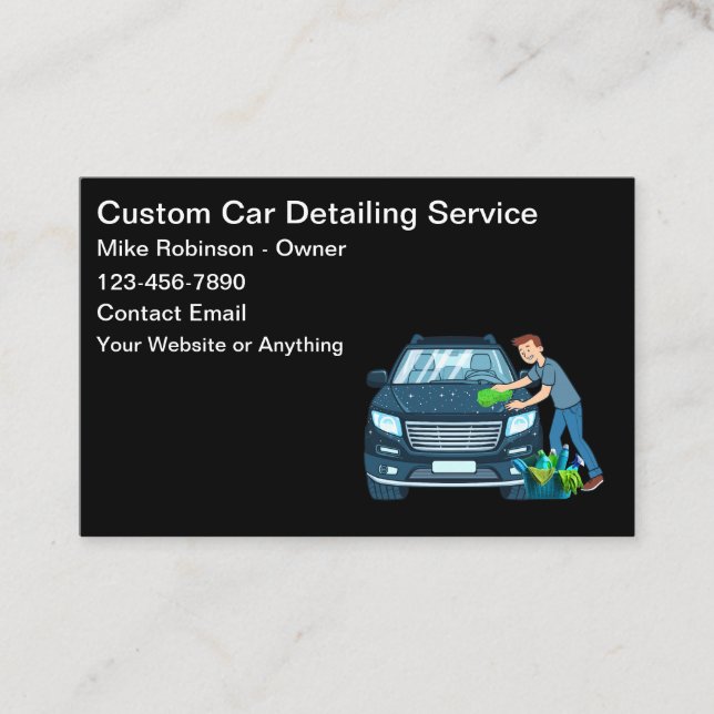 Cool Car Wash Theme Business Cards Visitkort (Framsida)