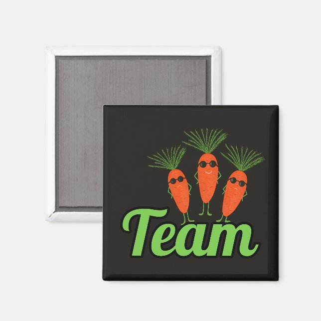 Cool Carrot Squad Svart Magnet (Front/Back)