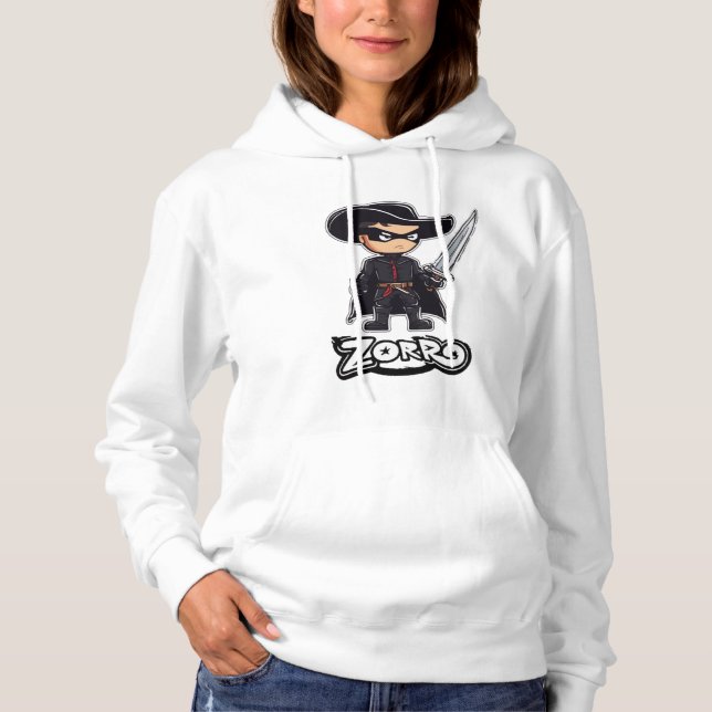 Cool Cartoon Zorro Hero T-Shirt – Masked Sword  (Framsida)