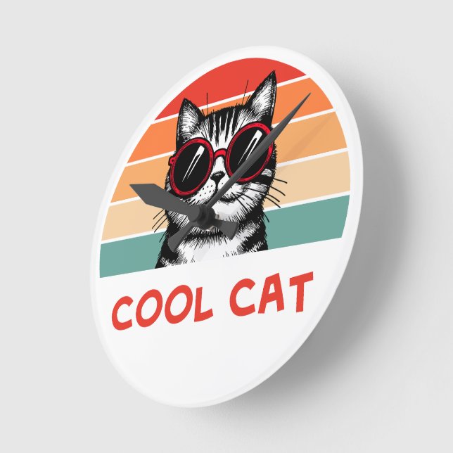 Cool cat 2 rund klocka (Vinkel)