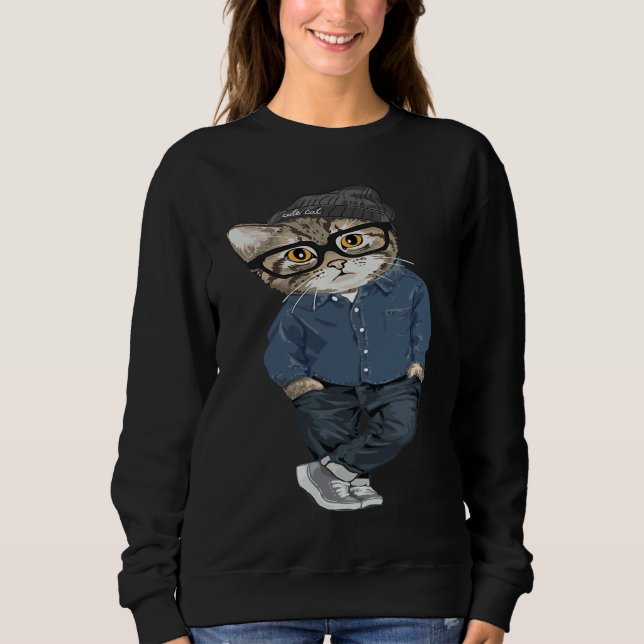 Cool Cat And  Cat T Shirt (Framsida)
