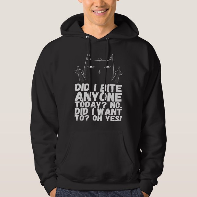 Cool Cat  Angrycats  Sarcastic Cat Hoodie (Framsida)