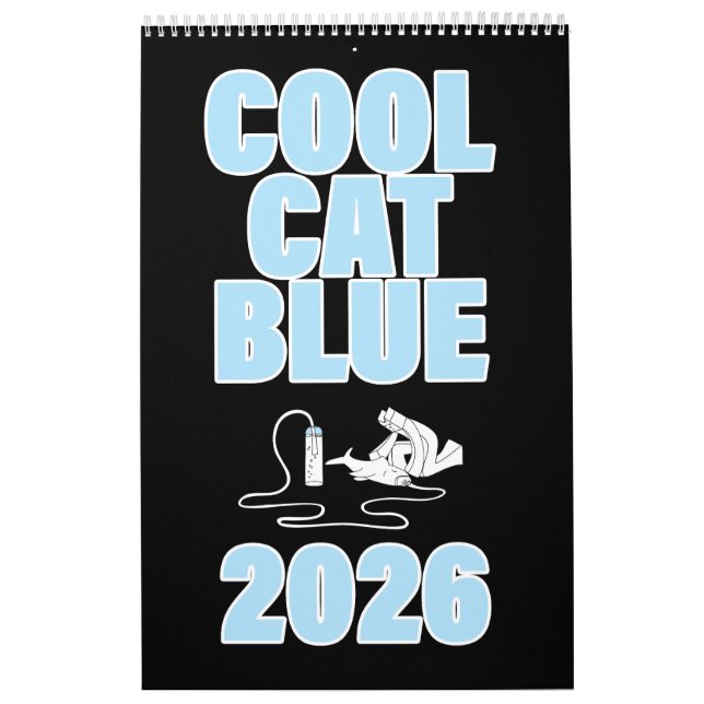 Cool cat Blue 2026 Calendar Kalender (Omslag)
