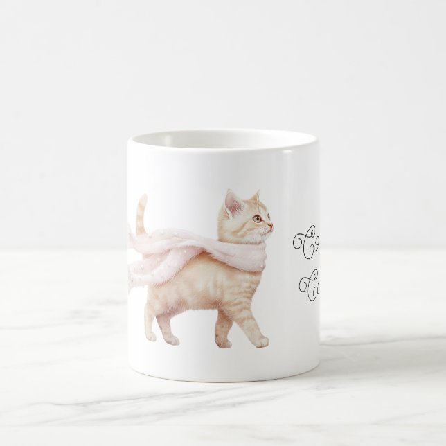 Cool Cat Blush Rosa Schal Kaffemugg (Center)