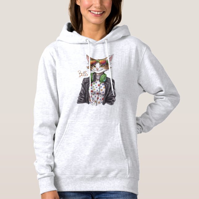 Cool Cat Boss – Roligt Presentidé för kattälskare T Shirt (Framsida)