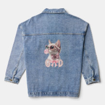Cool Cat Bubble Gum Anpassad Denimjacka
