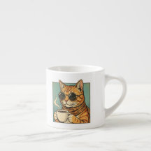 Cool Cat Coffee Retro Stil Design för Kattälskare