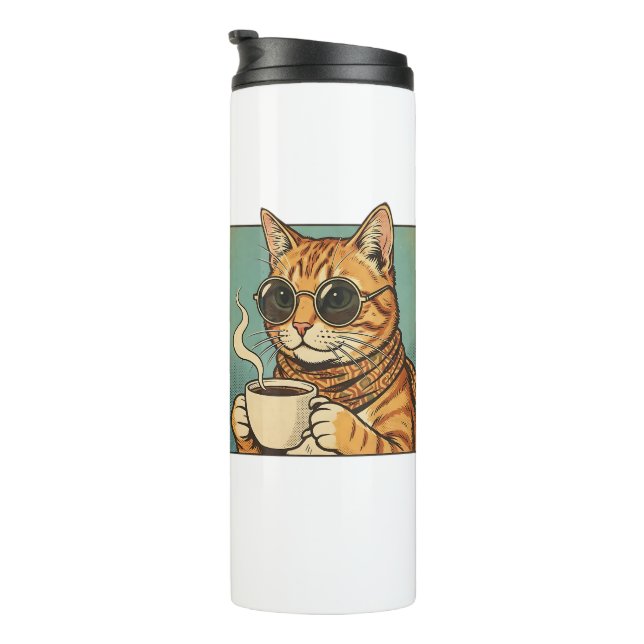 Cool Cat Coffee Retro Style Design for Cat Lovers (Roterad höger)