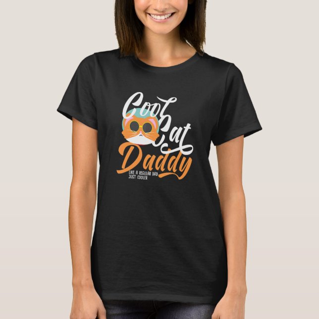 Cool Cat Daddy Heartbeat Kattälskare T Shirt (Framsida)