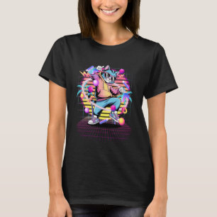 Cool Cat Dansar 80s Vaporwave Synthwave Estetik T Shirt