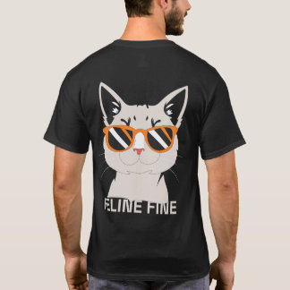Cool Cat Feline Fine Grafisk T Shirt