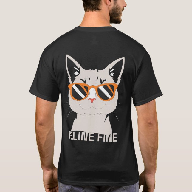 Cool Cat Feline Fine Grafisk T Shirt (Baksida)