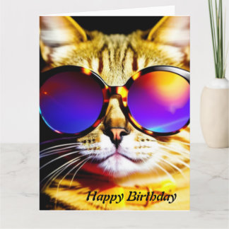 Cool Cat Födelsedags Kort