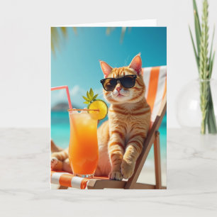 Cool Cat Födelsedagsscen Kort