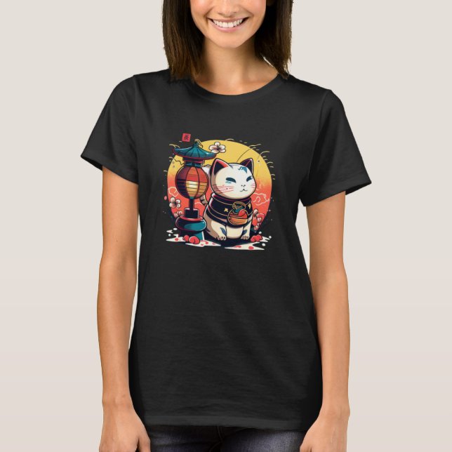 Cool Cat för Meneki Neko T Shirt (Framsida)