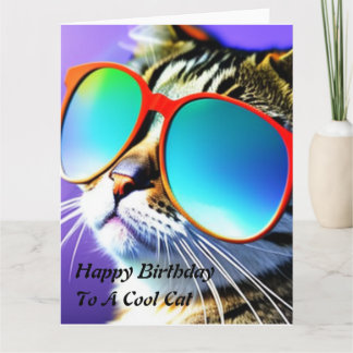 Cool Cat Grattis på födelsedagen Kort