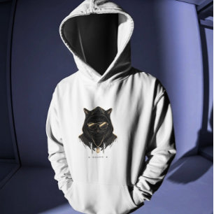Cool Cat Hoodie – Streetwear Katt Grafisk Hoodie