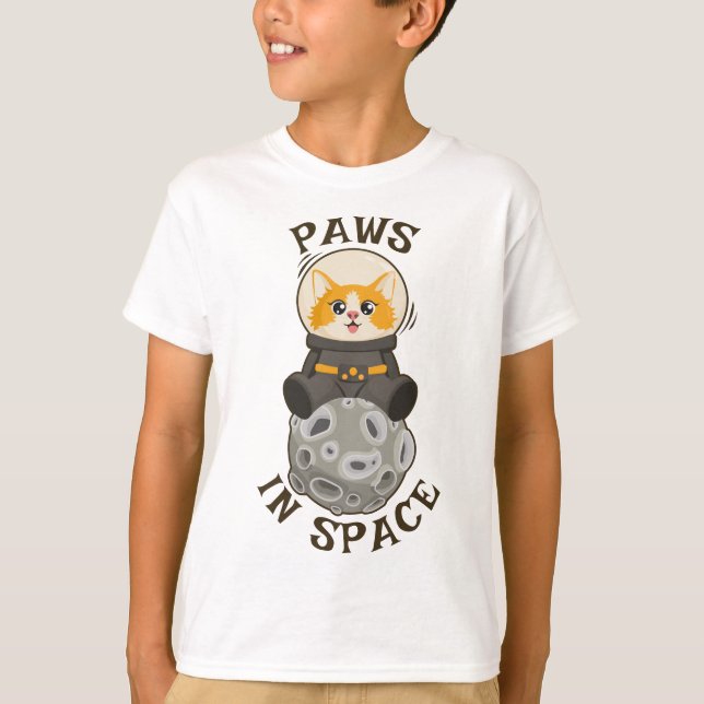 Cool Cat in space Cat Astronaut Cosmic animal Moon T Shirt (Framsida)