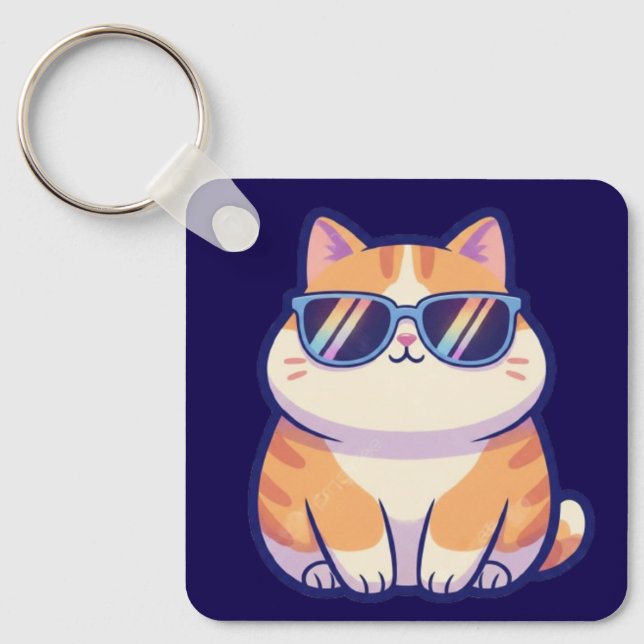 Cool Cat Keychain – Pocket-Sized Personality with  Nyckelring (Framsida)