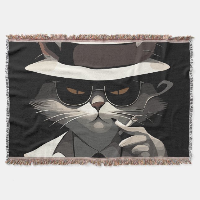 Cool Cat Noir: Sofistikerad och mystisk katt Filt (Framsidan)