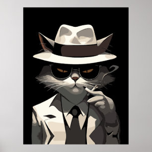 Cool Cat Noir: Sofistikerad och mystisk katt Poster