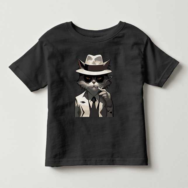 Cool Cat Noir: Sofistikerad och mystisk katt T Shirt (Framsida)