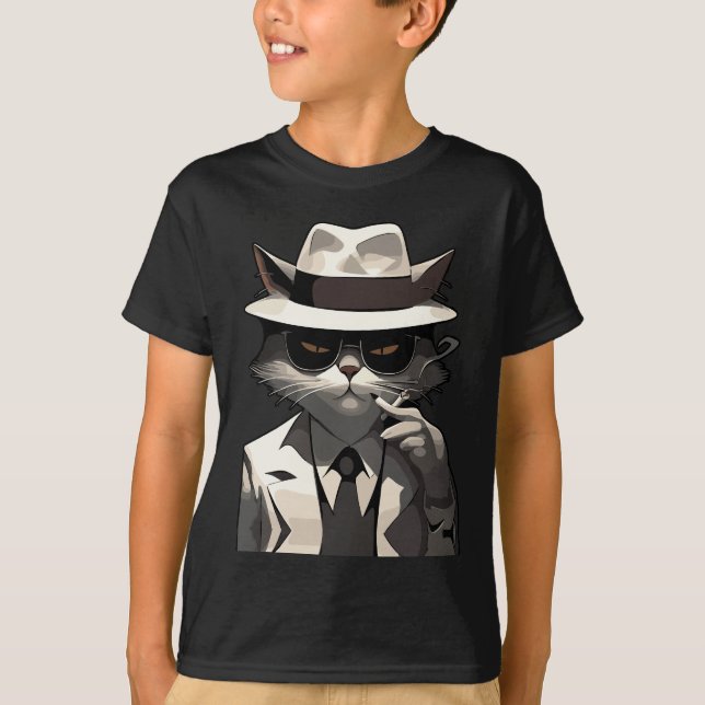 Cool Cat Noir: Sofistikerad och mystisk katt T Shirt (Framsida)