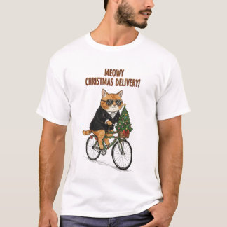 Cool cat on a Bicycle – Funny Christmas Day Gift T Shirt