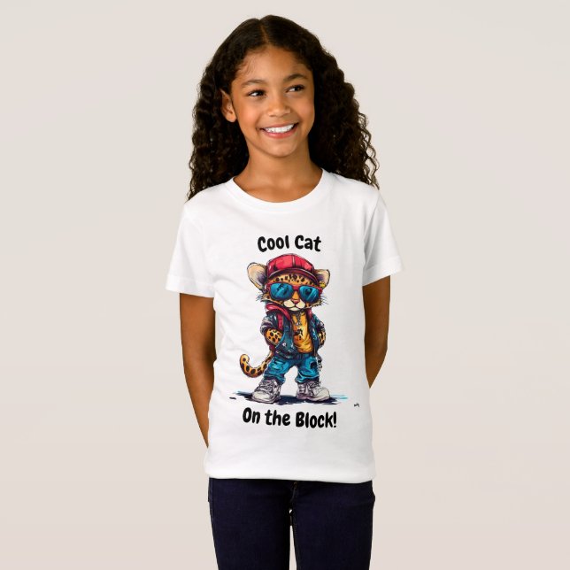 Cool Cat på Blocket - Stilrent Leopardmönster T Shirt (Hel framsida)