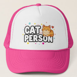 Cool Cat Person Leather Patch Trucker Snapback Hat Keps