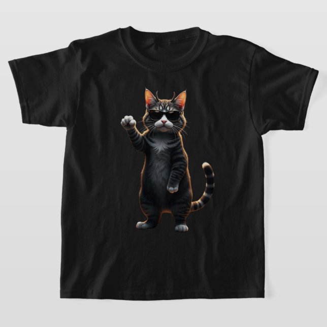 Cool Cat Rock Dancer Tee | Roligt present till dju (Laydown)