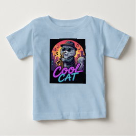 Cool Cat Saxophone – Retro Neon 90s Jazz Cat Desig T Shirt