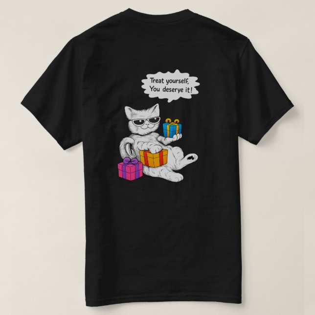 Cool Cat Self-Care Vibes T Shirt (Design baksida)