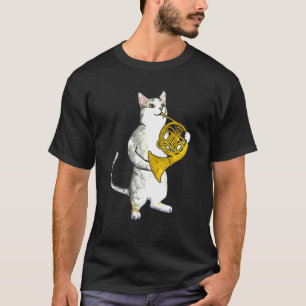 Cool Cat som spelar fransk hornmusiker orkester Mu T Shirt