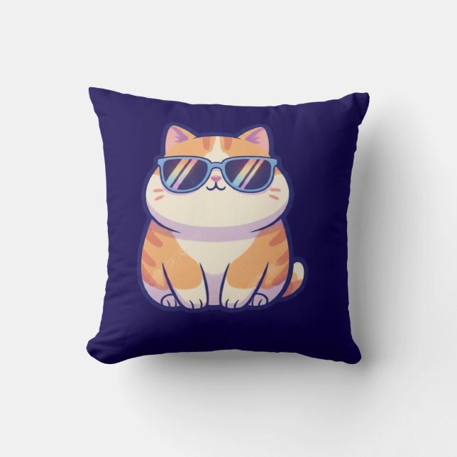 Cool Cat Throw Pillow – Stylish Feline Vibes for Y Kudde (Framsida)