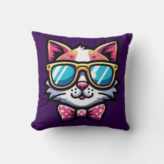 Cool Cat Throw Pillow – Whimsical Home Decor Kudde