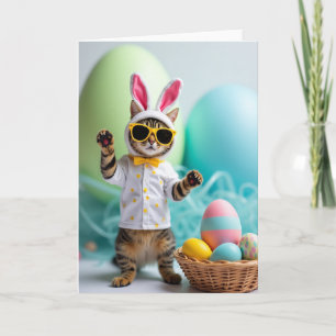 Cool Cat Vårfestlig Påskkort Kort