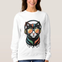 Cool Cat with Headphones and Sunglasses T Shirt