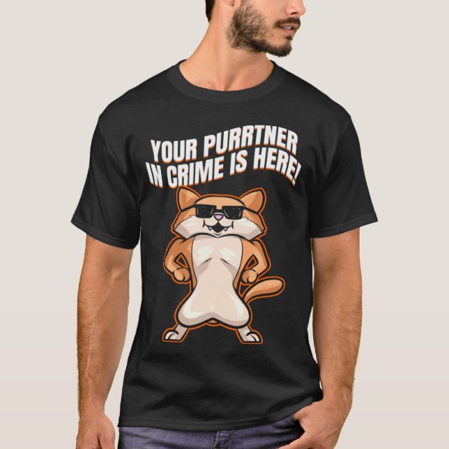 Cool Cat With Sun Glasses On Purrsday T Shirt (Framsida)