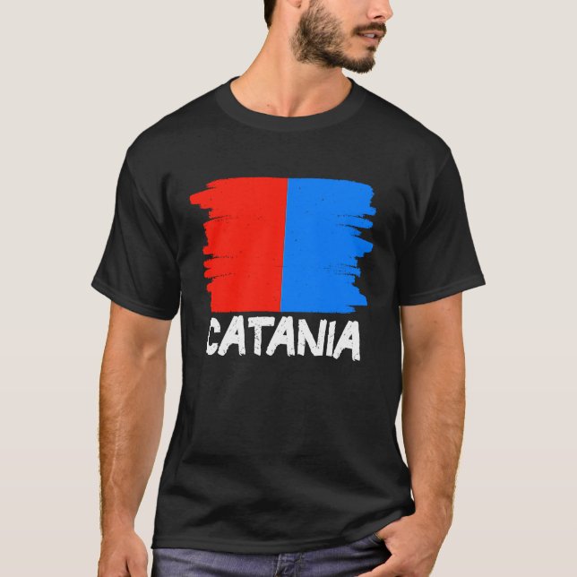 Cool Catania Flag T Shirt (Framsida)