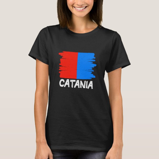 Cool Catania Flag T Shirt (Framsida)