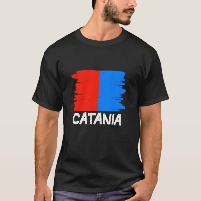 Cool Catania Flag T Shirt (Framsida)