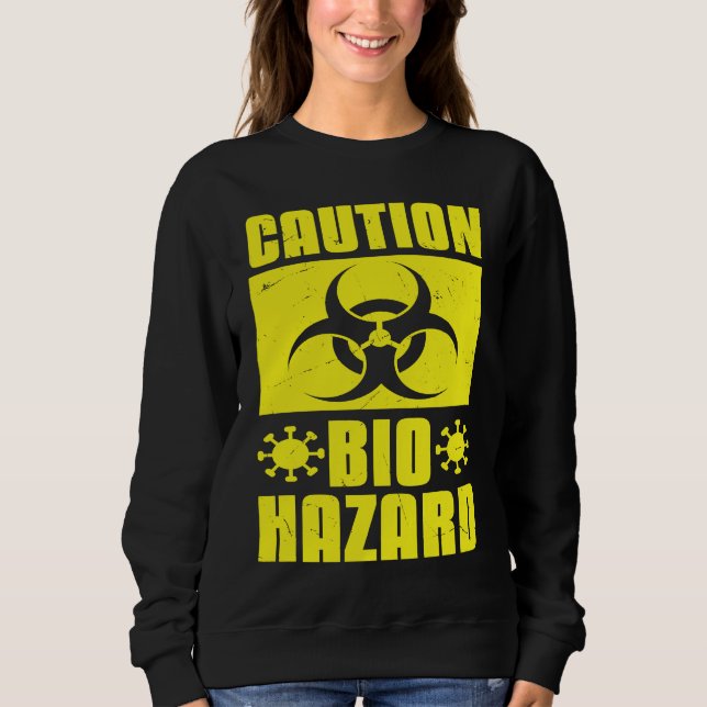 Cool Caution Bio Hazard Puberty Virus Scientists T Shirt (Framsida)