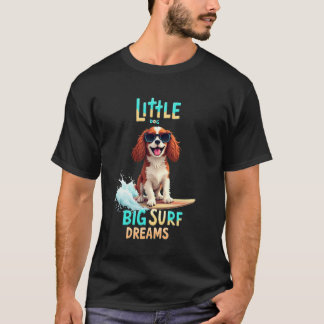 Cool Cavalier King Charles Spaniel Surfing Hund T Shirt