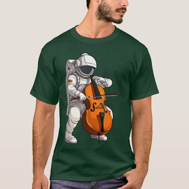 Cool Cello Art Cellist Music Cello Player Astronau T Shirt (Framsida)