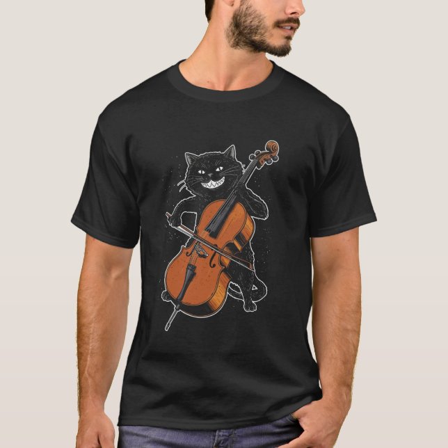 Cool Cellokatt Gotisk Musiker Orkester Sträng Pl T Shirt (Framsida)