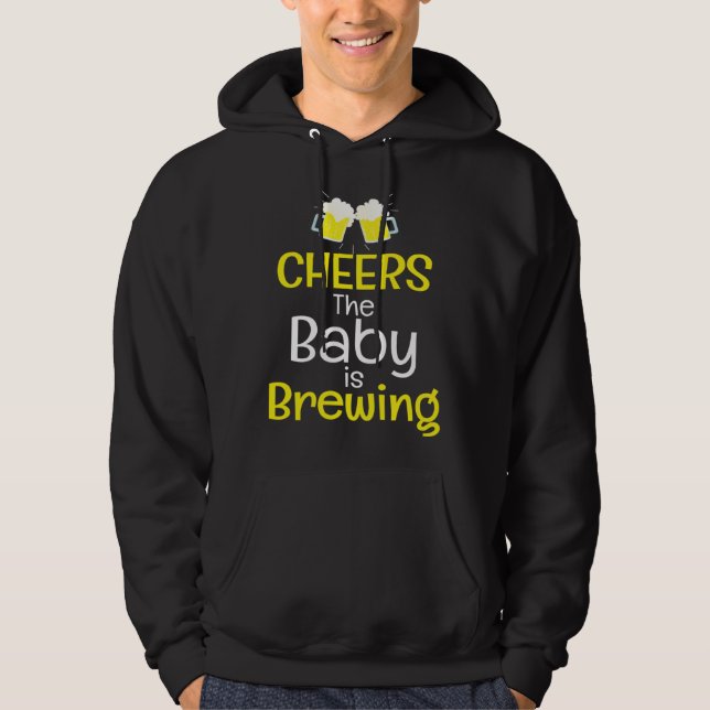 Cool Cheers Baby Is Brewing Beer Brewing Teachers Hoodie (Framsida)